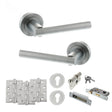 Quality image of STATUS Nebraska Door Handle Pack (Euro Lock Set - 2.5" CE Sashlock, 4" Fire Rated Hinges x3) - Satin Chrome | Sku. adps28rsc22 | available from Trade Door Handles.