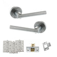 Quality image of STATUS Nebraska Door Handle Pack (Latch Set - 3" CE Latch, 4" Fire Rated Hinges x3) - Satin Chrome | Sku. adps28rsc4 | available from Trade Door Handles.