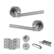Quality image of STATUS Nebraska Door Handle Pack (Bathroom Set - 3" CE Bathroom Lock, 3" Fire Rated Hinges x3) - Satin Chrome | Sku. adps28rsc9 | available from Trade Door Handles.