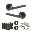 Quality image of STATUS Nebraska Door Handle Pack (3 Lever Lock Set - 3" CE Sashlock, 4" Fire Rated Hinges x3) - Urban Dark Bronze | Sku. adps28rudb17 | available from Trade Door Handles.