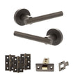 Quality image of STATUS Nebraska Door Handle Pack (Latch Set - 3" CE Latch, 3" Fire Rated Hinges x3) - Urban Dark Bronze | Sku. adps28rudb2 | available from Trade Door Handles.