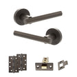Quality image of STATUS Nebraska Door Handle Pack (Latch Set - 2.5" CE Latch, 4" Slim Knuckle Hinges x2) - Urban Dark Bronze | Sku. adps28rudb5 | available from Trade Door Handles.