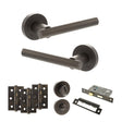 Quality image of STATUS Nebraska Door Handle Pack (Bathroom Set - 3" CE Bathroom Lock, 3" Fire Rated Hinges x3) - Urban Dark Bronze | Sku. adps28rudb9 | available from Trade Door Handles.