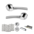 Quality image of STATUS Florida Door Handle Pack (Bathroom Set - 2.5" CE Bathroom Lock, 4" Fire Rated Hinges x3) - Satin Chrome/Polished Chrome | Sku. adps32rscpc10 | available from Trade Door Handles.