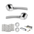Quality image of STATUS Florida Door Handle Pack (3 Lever Lock Set - 3" CE Sashlock, 4" Fire Rated Hinges x3) - Satin Chrome/Polished Chrome | Sku. adps32rscpc17 | available from Trade Door Handles.