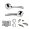 Quality image of STATUS Florida Door Handle Pack (Euro Lock Set - 3" CE Sashlock, 3" Fire Rated Hinges x3) - Satin Chrome/Polished Chrome | Sku. adps32rscpc21 | available from Trade Door Handles.