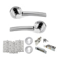 Quality image of STATUS Florida Door Handle Pack (Euro Lock Set - 2.5" CE Sashlock, 4" Fire Rated Hinges x3) - Satin Chrome/Polished Chrome | Sku. adps32rscpc22 | available from Trade Door Handles.