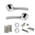 Quality image of STATUS Florida Door Handle Pack (Euro Lock Set - 3" CE Sashlock, 4" Slim Knuckle Hinges x2) - Satin Chrome/Polished Chrome | Sku. adps32rscpc25 | available from Trade Door Handles.