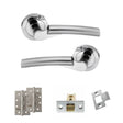 Quality image of STATUS Florida Door Handle Pack (Latch Set - 3" CE Latch, 4" Slim Knuckle Hinges x2) - Satin Chrome/Polished Chrome | Sku. adps32rscpc6 | available from Trade Door Handles.