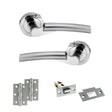 Quality image of STATUS Florida Door Handle Pack (Latch Set - 2.5" Latch, 3" Hinges x2) - Satin Chrome/Polished Chrome | Sku. adps32rscpc7 | available from Trade Door Handles.