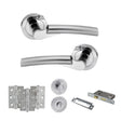 Quality image of STATUS Florida Door Handle Pack (Bathroom Set - 3" CE Bathroom Lock, 3" Fire Rated Hinges x3) - Satin Chrome/Polished Chrome | Sku. adps32rscpc9 | available from Trade Door Handles.
