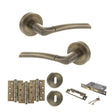 Quality image of STATUS Indiana Door Handle Pack (3 Lever Lock Set - 3" CE Sashlock, 4" Fire Rated Hinges x3) - Antique Brass | Sku. adps33rab17 | available from Trade Door Handles.