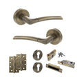 Quality image of STATUS Indiana Door Handle Pack (Euro Lock Set - 3" CE Sashlock, 4" Slim Knuckle Hinges x2) - Antique Brass | Sku. adps33rab25 | available from Trade Door Handles.