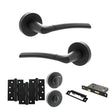 Quality image of STATUS Indiana Door Handle Pack (Bathroom Set - 2.5" CE Bathroom Lock, 4" Fire Rated Hinges x3) - Matt Black | Sku. adps33rmb10 | available from Trade Door Handles.