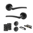 Quality image of STATUS Indiana Door Handle Pack (Bathroom Set - 2.5" CE Bathroom Lock, 4" Slim Knuckle Hinges x2) - Matt Black | Sku. adps33rmb12 | available from Trade Door Handles.