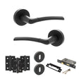Quality image of STATUS Indiana Door Handle Pack (3 Lever Lock Set - 2.5" CE Sashlock, 3" Fire Rated Hinges x3) - Matt Black | Sku. adps33rmb14 | available from Trade Door Handles.