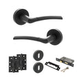Quality image of STATUS Indiana Door Handle Pack (3 Lever Lock Set - 2.5" CE Sashlock, 4" Slim Knuckle Hinges x2) - Matt Black | Sku. adps33rmb18 | available from Trade Door Handles.