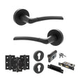 Quality image of STATUS Indiana Door Handle Pack (Euro Lock Set - 2.5" CE Sashlock, 3" Fire Rated Hinges x3) - Matt Black | Sku. adps33rmb20 | available from Trade Door Handles.