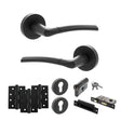 Quality image of STATUS Indiana Door Handle Pack (Euro Lock Set - 2.5" CE Sashlock, 4" Fire Rated Hinges x3) - Matt Black | Sku. adps33rmb22 | available from Trade Door Handles.