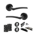 Quality image of STATUS Indiana Door Handle Pack (Euro Lock Set - 3" CE Sashlock, 4" Slim Knuckle Hinges x2) - Matt Black | Sku. adps33rmb25 | available from Trade Door Handles.