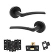 Quality image of STATUS Indiana Door Handle Pack (Latch Set - 3" CE Latch, 3" Fire Rated Hinges x3) - Matt Black | Sku. adps33rmb2 | available from Trade Door Handles.