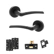 Quality image of STATUS Indiana Door Handle Pack (Latch Set - 3" CE Latch, 4" Slim Knuckle Hinges x2) - Matt Black | Sku. adps33rmb6 | available from Trade Door Handles.