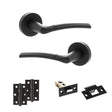 Quality image of STATUS Indiana Door Handle Pack (Latch Set - 2.5" Latch, 3" Hinges x2) - Matt Black | Sku. adps33rmb7 | available from Trade Door Handles.