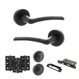 Quality image of STATUS Indiana Door Handle Pack (Bathroom Set - 3" CE Bathroom Lock, 3" Fire Rated Hinges x3) - Matt Black | Sku. adps33rmb9 | available from Trade Door Handles.