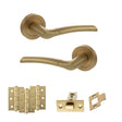 Quality image of STATUS Indiana Door Handle Pack (Latch Set - 2.5" CE Latch, 3" Fire Rated Hinges x3) - Satin Brass | Sku. adps33rsb1 | available from Trade Door Handles.