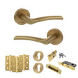 Quality image of STATUS Indiana Door Handle Pack (Euro Lock Set - 3" CE Sashlock, 3" Fire Rated Hinges x3) - Satin Brass | Sku. adps33rsb21 | available from Trade Door Handles.