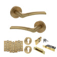 Quality image of STATUS Indiana Door Handle Pack (Euro Lock Set - 2.5" CE Sashlock, 4" Fire Rated Hinges x3) - Satin Brass | Sku. adps33rsb22 | available from Trade Door Handles.