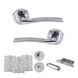 Quality image of STATUS Indiana Door Handle Pack (Bathroom Set - 2.5" CE Bathroom Lock, 4" Fire Rated Hinges x3) - Satin Chrome/Polished Chrome | Sku. adps33rscpc10 | available from Trade Door Handles.