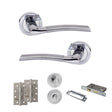 Quality image of STATUS Indiana Door Handle Pack (Bathroom Set - 3" CE Bathroom Lock, 4" Slim Knuckle Hinges x2) - Satin Chrome/Polished Chrome | Sku. adps33rscpc13 | available from Trade Door Handles.