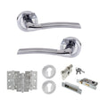 Quality image of STATUS Indiana Door Handle Pack (Euro Lock Set - 3" CE Sashlock, 3" Fire Rated Hinges x3) - Satin Chrome/Polished Chrome | Sku. adps33rscpc21 | available from Trade Door Handles.