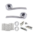 Quality image of STATUS Indiana Door Handle Pack (Euro Lock Set - 3" CE Sashlock, 4" Fire Rated Hinges x3) - Satin Chrome/Polished Chrome | Sku. adps33rscpc23 | available from Trade Door Handles.