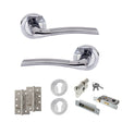 Quality image of STATUS Indiana Door Handle Pack (Euro Lock Set - 2.5" CE Sashlock, 4" Slim Knuckle Hinges x2) - Satin Chrome/Polished Chrome | Sku. adps33rscpc24 | available from Trade Door Handles.