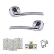 Quality image of STATUS Indiana Door Handle Pack (Latch Set - 3" CE Latch, 4" Fire Rated Hinges x3) - Satin Chrome/Polished Chrome | Sku. adps33rscpc4 | available from Trade Door Handles.
