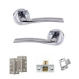 Quality image of STATUS Indiana Door Handle Pack (Latch Set - 2.5" CE Latch, 4" Slim Knuckle Hinges x2) - Satin Chrome/Polished Chrome | Sku. adps33rscpc5 | available from Trade Door Handles.