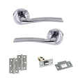 Quality image of STATUS Indiana Door Handle Pack (Latch Set - 2.5" Latch, 3" Hinges x2) - Satin Chrome/Polished Chrome | Sku. adps33rscpc7 | available from Trade Door Handles.