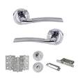 Quality image of STATUS Indiana Door Handle Pack (Bathroom Set - 2.5" CE Bathroom Lock, 3" Fire Rated Hinges x3) - Satin Chrome/Polished Chrome | Sku. adps33rscpc8 | available from Trade Door Handles.