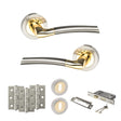 Quality image of STATUS Indiana Door Handle Pack (3 Lever Lock Set - 2.5" CE Sashlock, 3" Fire Rated Hinges x3) - Satin Nickel/Polished Brass | Sku. adps33rsnbp14 | available from Trade Door Handles.