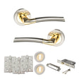 Quality image of STATUS Indiana Door Handle Pack (3 Lever Lock Set - 2.5" CE Sashlock, 4" Fire Rated Hinges x3) - Satin Nickel/Polished Brass | Sku. adps33rsnbp16 | available from Trade Door Handles.