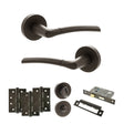 Quality image of STATUS Indiana Door Handle Pack (Bathroom Set - 2.5" CE Bathroom Lock, 4" Fire Rated Hinges x3) - Urban Dark Bronze | Sku. adps33rudb10 | available from Trade Door Handles.