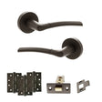 Quality image of STATUS Indiana Door Handle Pack (Latch Set - 3" CE Latch, 4" Fire Rated Hinges x3) - Urban Dark Bronze | Sku. adps33rudb4 | available from Trade Door Handles.