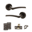 Quality image of STATUS Indiana Door Handle Pack (Latch Set - 2.5" CE Latch, 4" Slim Knuckle Hinges x2) - Urban Dark Bronze | Sku. adps33rudb5 | available from Trade Door Handles.