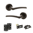Quality image of STATUS Indiana Door Handle Pack (Latch Set - 2.5" Latch, 3" Hinges x2) - Urban Dark Bronze | Sku. adps33rudb7 | available from Trade Door Handles.
