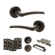 Quality image of STATUS Indiana Door Handle Pack (Bathroom Set - 3" CE Bathroom Lock, 3" Fire Rated Hinges x3) - Urban Dark Bronze | Sku. adps33rudb9 | available from Trade Door Handles.