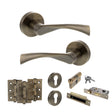 Quality image of STATUS Colorado Door Handle Pack (Euro Lock Set - 2.5" CE Sashlock, 3" Fire Rated Hinges x3) - Antique Brass | Sku. adps34rab20 | available from Trade Door Handles.