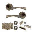 Quality image of STATUS Colorado Door Handle Pack (Euro Lock Set - 3" CE Sashlock, 4" Fire Rated Hinges x3) - Antique Brass | Sku. adps34rab23 | available from Trade Door Handles.