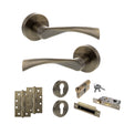 Quality image of STATUS Colorado Door Handle Pack (Euro Lock Set - 2.5" CE Sashlock, 4" Slim Knuckle Hinges x2) - Antique Brass | Sku. adps34rab24 | available from Trade Door Handles.